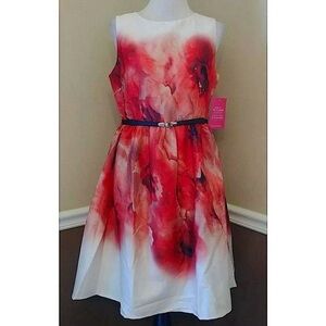 Ivory Watercolor Floral Dress US 10 Cocktail Retro Modcloth Elate Evening $129